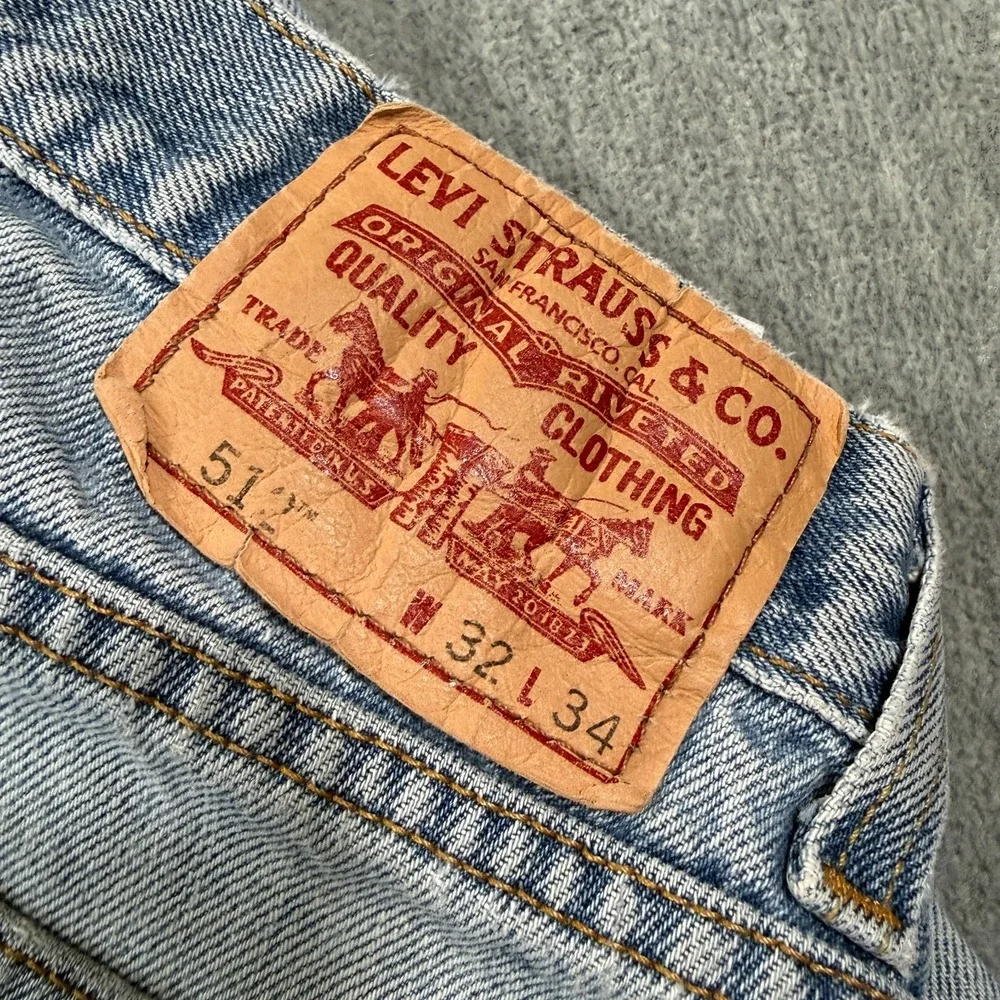 Levis 512 Jeans Mens 32x34 Blue‎ Slim Tapered Mid Rise Dark Wash Denim